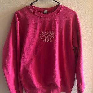 Pink Jesus Loves You Sweatshirt